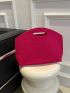 Neon Pink Crocodile Embossed Clutch Bag