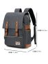 Men Letter Patch Decor Flap Backpack