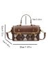 Mini Argyle Pattern Buckle Decor Flap Square Bag