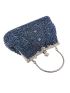 Rhinestone Decor Kiss Lock Evening Bag