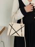 Two Tone Square Bag Medium Double Handle
