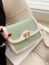 Two Tone Flap Square Bag