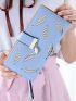 Leaf Embroidered Long Wallet