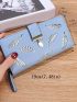 Leaf Embroidered Long Wallet