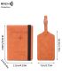 Letter Graphic Passport Case With Luggage Tag
