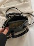 Crocodile Embossed Double Handle Dome Bag
