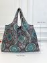 Paisley Graphic Shopper Bag Large Tote Bag