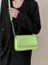 Letter Embossed Flap Square Bag