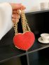 Mini Glitter Heart Design Chain Novelty Bag