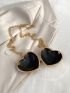 Mini Glitter Heart Design Chain Novelty Bag