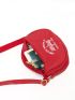 Flap Crossbody Bag Letter Print Hobo Bag for Women