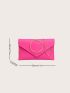 Neon Pink Flap Chain Square Bag