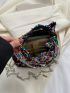 Mini Color Sequin Pearl Chain Bucket Bag Handbag Diagonal Shoulder Bag