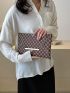 Geometric Pattern Contrast Binding Envelope Bag