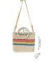 Mini Colorblock Circle Strap Straw Bag