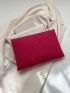 Neon Pink Stitch Detail Metal Decor Square Bag