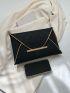 Geometric Pattern Envelope Bag Metal Decor Flap Clutches Bag