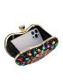 Rhinestone Decor Box Bag