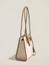 Contrast Binding Snap Button Square Bag