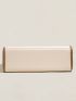 Contrast Binding Snap Button Square Bag