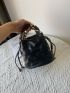 Mini Stitch Pattern Chain Bucket Bag