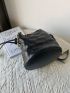Mini Stitch Pattern Chain Bucket Bag