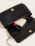 Minimalist Quilted Chain Flap Square Bag