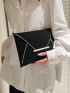Contrast Binding Metal Decor Envelope Bag