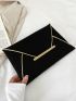 Snakeskin Embossed Metal Decor Flap Envelope Bag