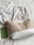 Two Tone Straw Bag