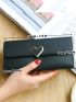 Metal Heart Decor Long Wallet