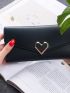 Metal Heart Decor Long Wallet