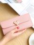 Metal Heart Decor Long Wallet