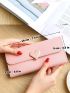 Metal Heart Decor Long Wallet