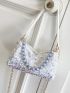 Mini Sequin Decor Chain Hobo Bag