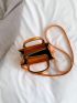 Mini Metallic Heart Quilted Detail Square Bag