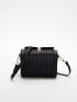 Mini Minimalist Textured Flap Square Bag