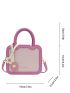 Mini Letter Graphic Flower Decor Square Bag