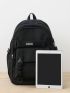 Letter Patch Decor Functional Backpack