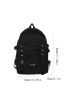 Drawstring & Letter Patch Decor Functional Backpack