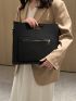Chevron Zip Front Square Bag