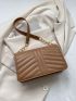 Quilted Pattern Chain Square Bag