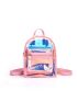 Mini Holographic Pocket Front Classic Backpack With Random Inner Pouch, Clear Bag