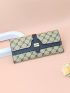 Colorblock Geometric Pattern Long Wallet