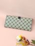 Colorblock Geometric Pattern Long Wallet