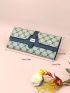 Colorblock Geometric Pattern Long Wallet