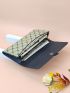 Colorblock Geometric Pattern Long Wallet