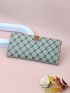 Colorblock Geometric Pattern Long Wallet