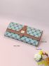 Colorblock Geometric Pattern Long Wallet