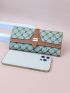 Colorblock Geometric Pattern Long Wallet